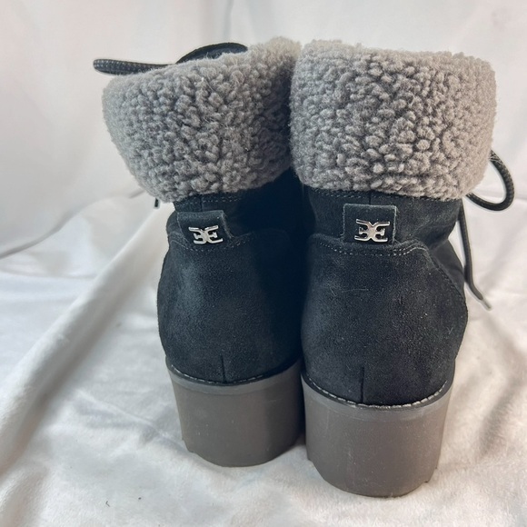 SAM EDELMAN Franc Black Suede Hiking Boots Size 9 - Picture 6 of 9